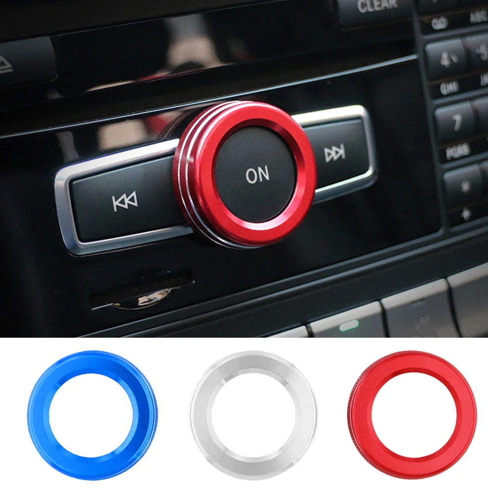 Car Volume Knob Decoration Ring Sticker For Mercedes Benz A B Class GLK GLA CLA GLE ML GL MB W176 W246 C117 AMG Part Car Styling