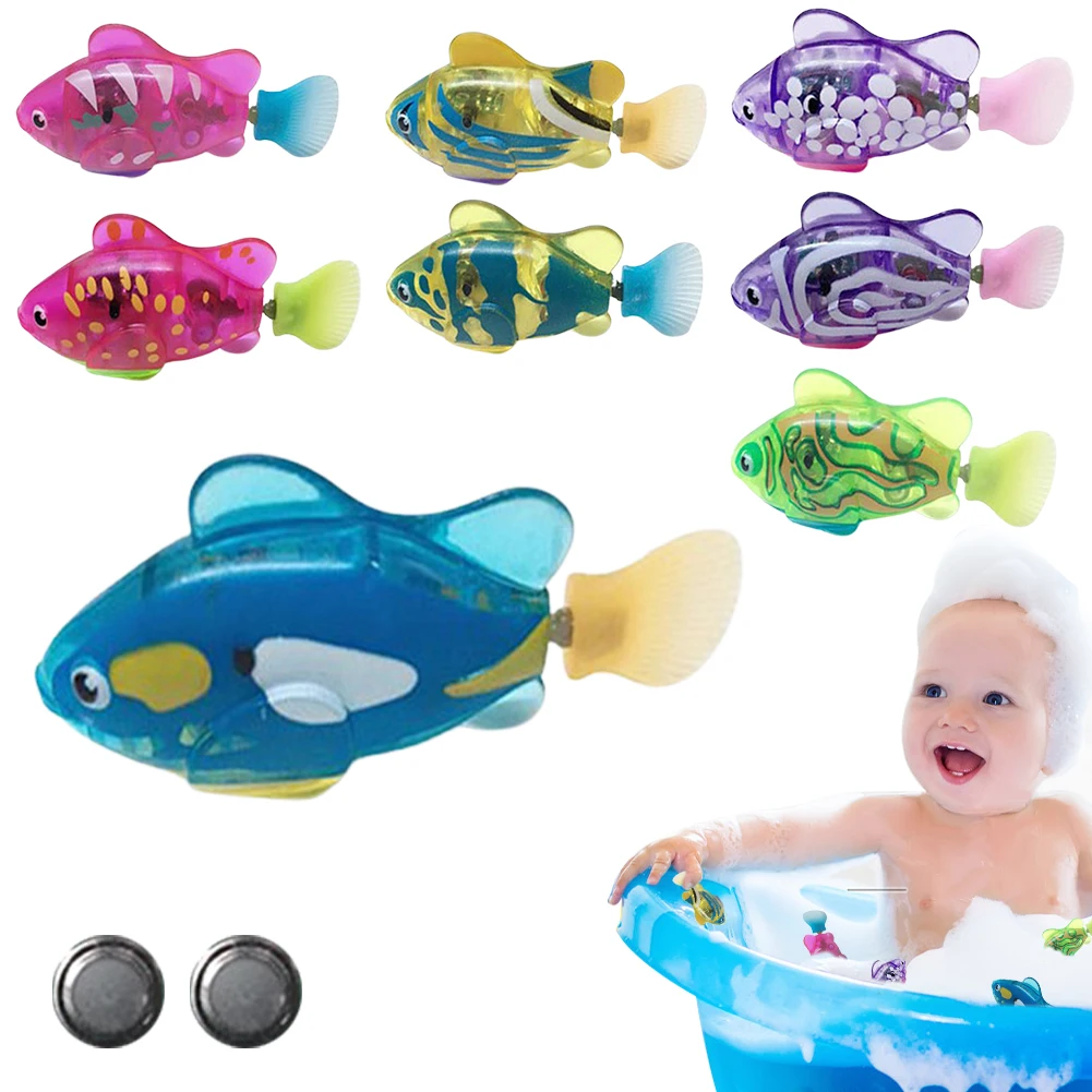 Summer Baby Bath Toys Light Induction Swimming Fish Electronic Fish Simulation Fish Robot Fish Toys In The Water Gifts For Kids