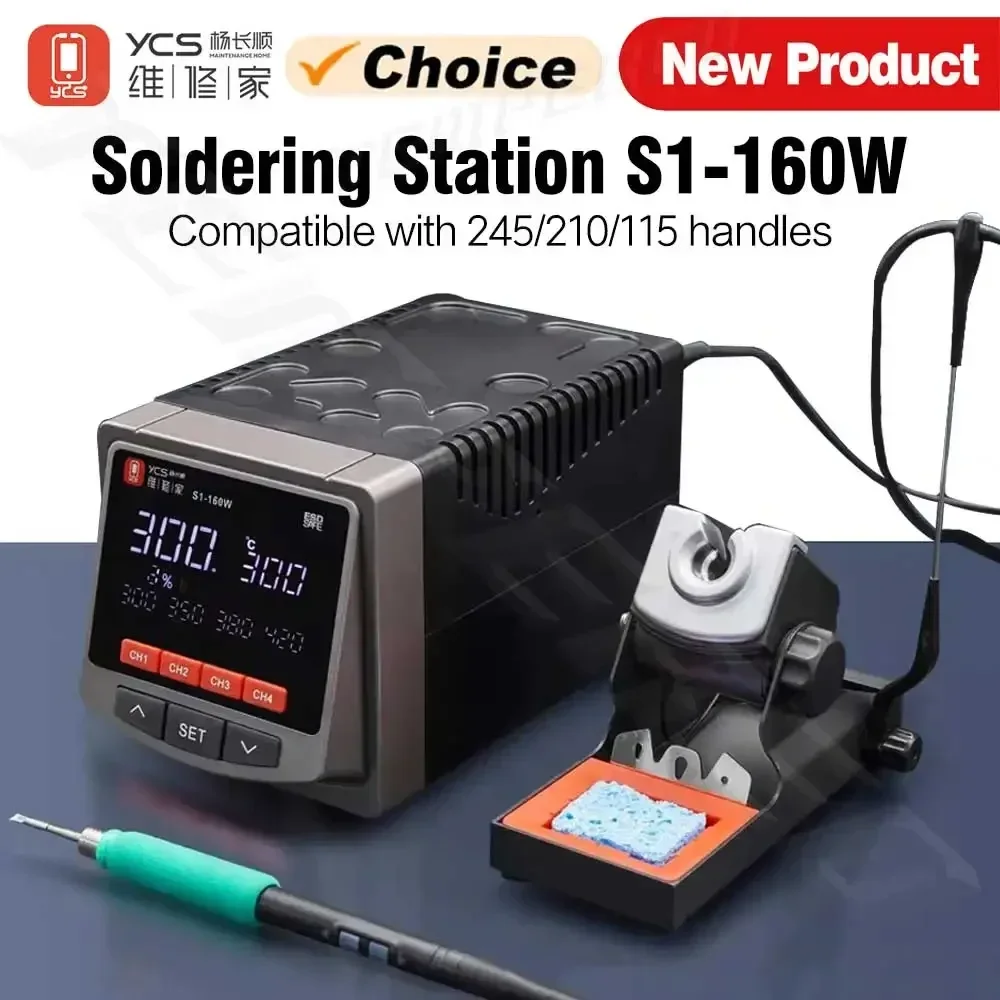 YCS S1-160W Automatic Sleep Soldering Iron Soldering Station Compatible with 245/210/115 Repair Welding Station 120W Tools Set