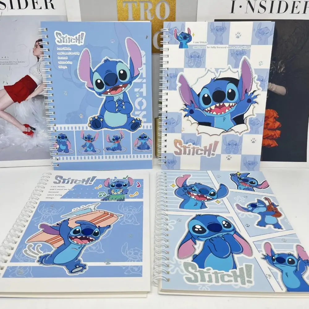 Random One Lilo & Stitch Coil Notebook Cartoon Stitch Horizontal Line Notebook Student Stationery Loose-leaf Coil Notebook Gifts