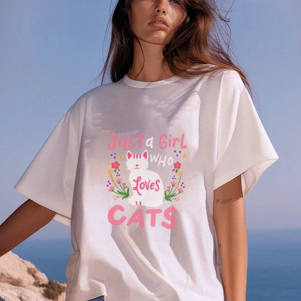 Just A Girl Who Loves Cats Shirt Cat Mom Shirt Girl And Cat Shirt Cat Shirt For Pet Lover Shirt Pet Graphic Tees Cute Cat Shirt