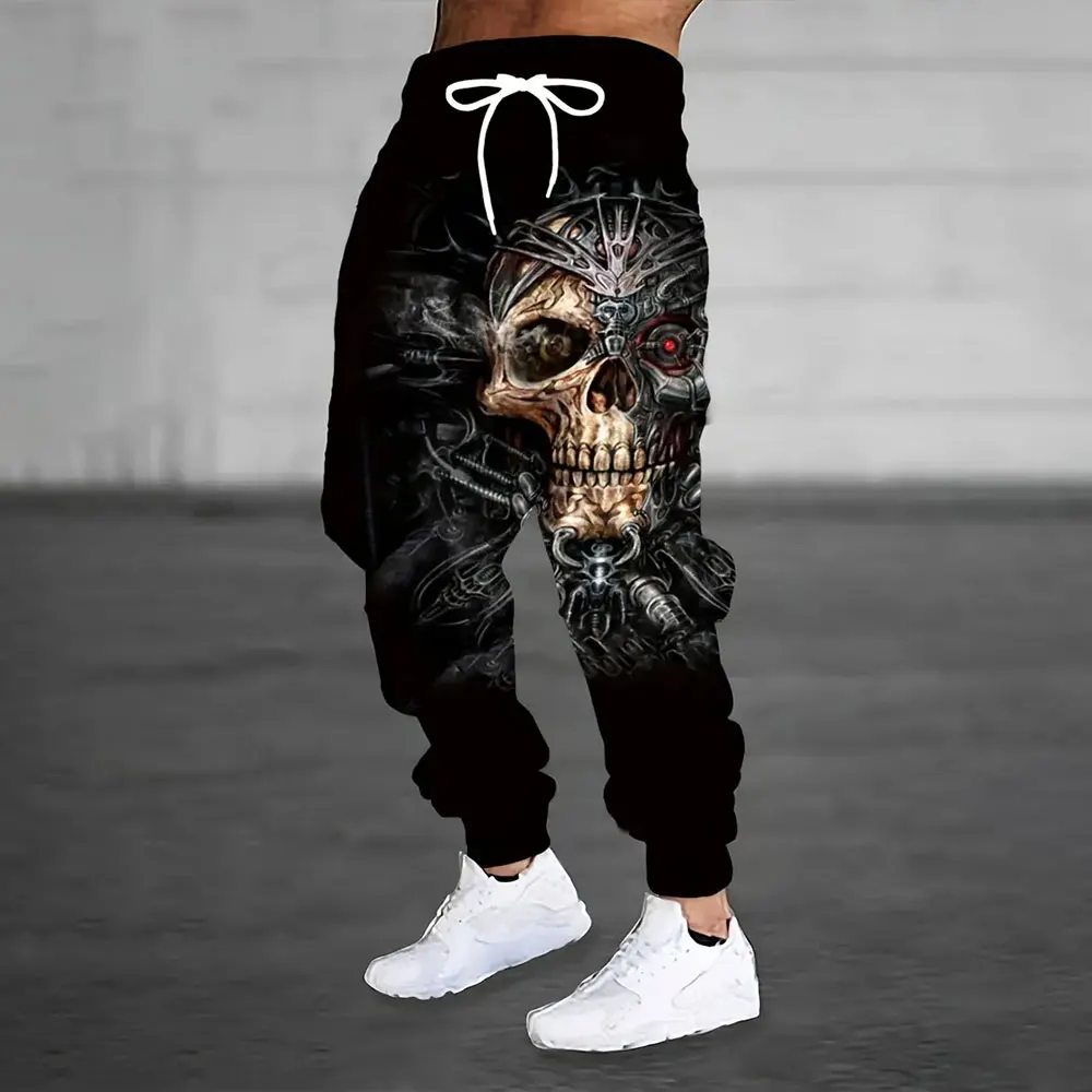 

Winter New Thick Warm Pants Fashion 3D Geometric Pattern Printed Sweatpants Men Loose Casual Pocket Drawstring Sweatpants