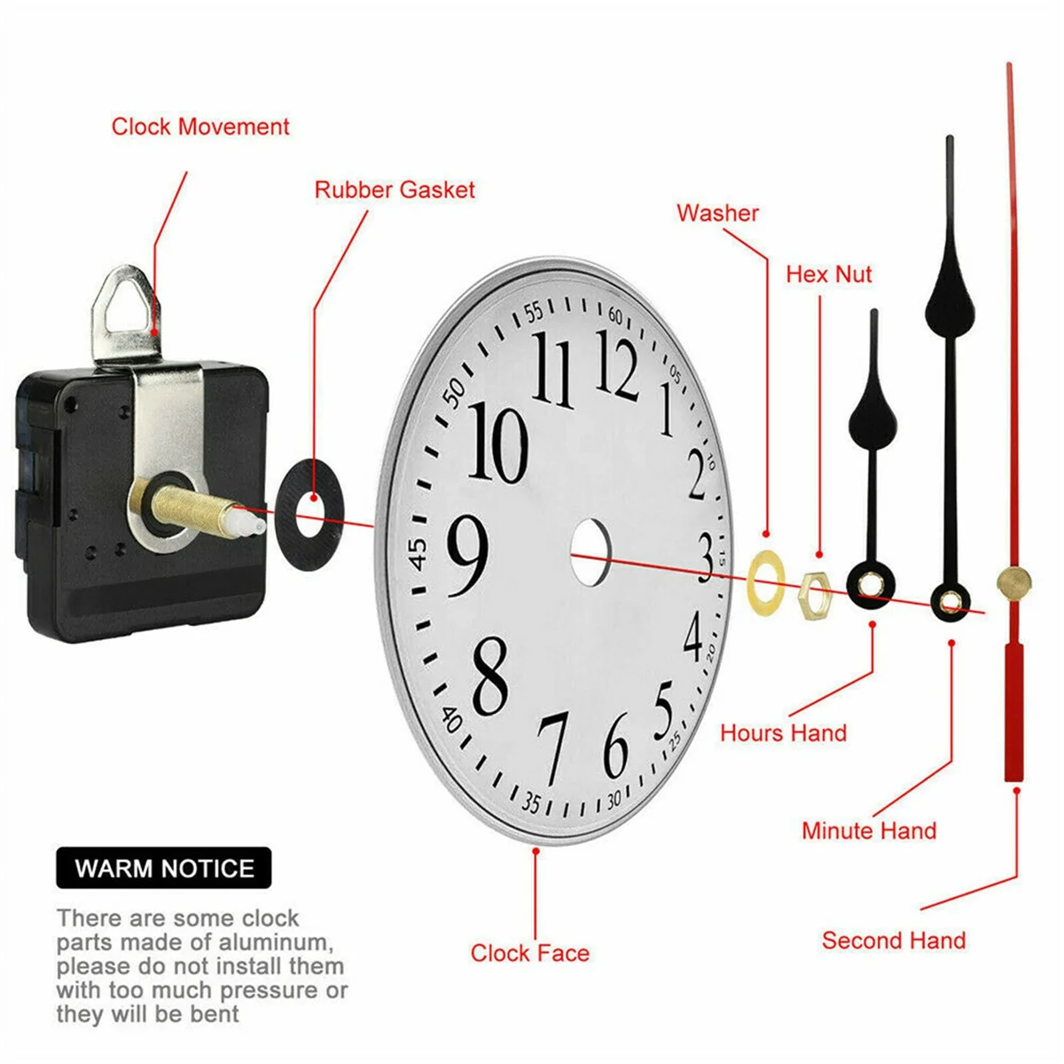 Newest  31MM Long Shaft DIY Quartz Clock Movement Mechanism Hands Wall Quartz Clock Repair Tool Parts Replacement Hot
