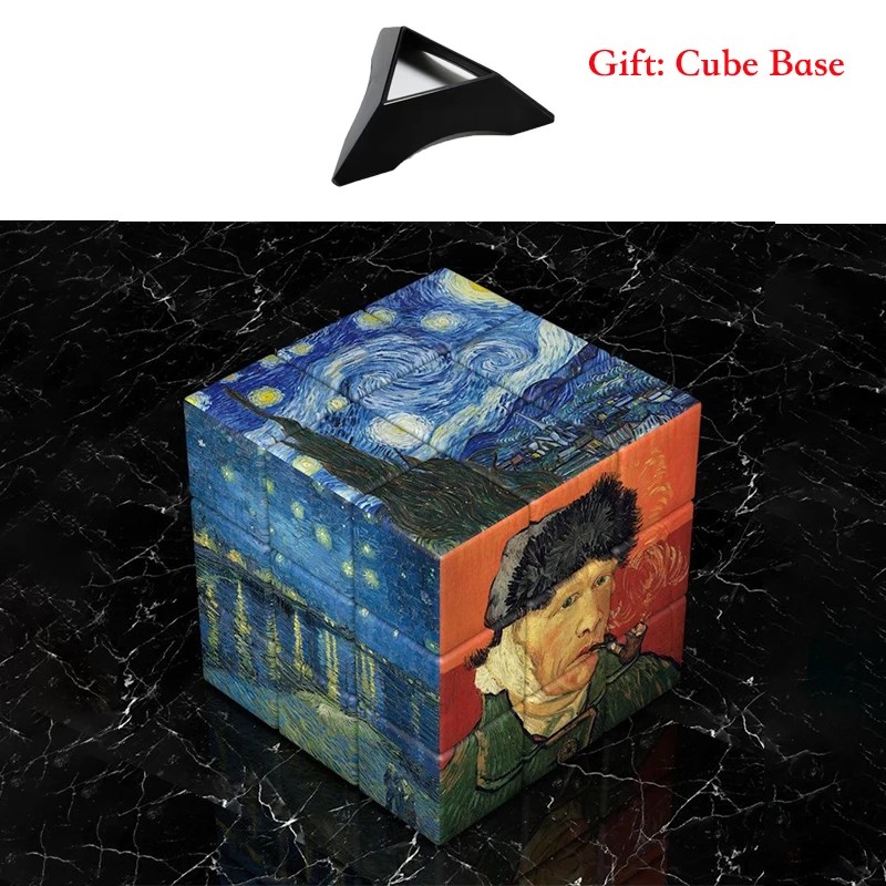 Cubes magiques de peinture à l\'huile Van Gogh pour enfants, image de jouet, éducation créative, ciel étoilé de tournesol, troisième ordre, cadeau