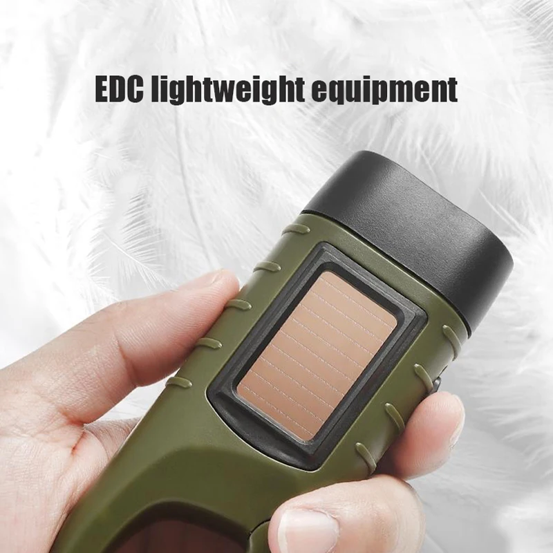 Portable Mini LED Torch Emergency Hand Crank Dynamo Solar Flashlight Outdoor Camping Hiking Light Emergency Rechargeable Lamp