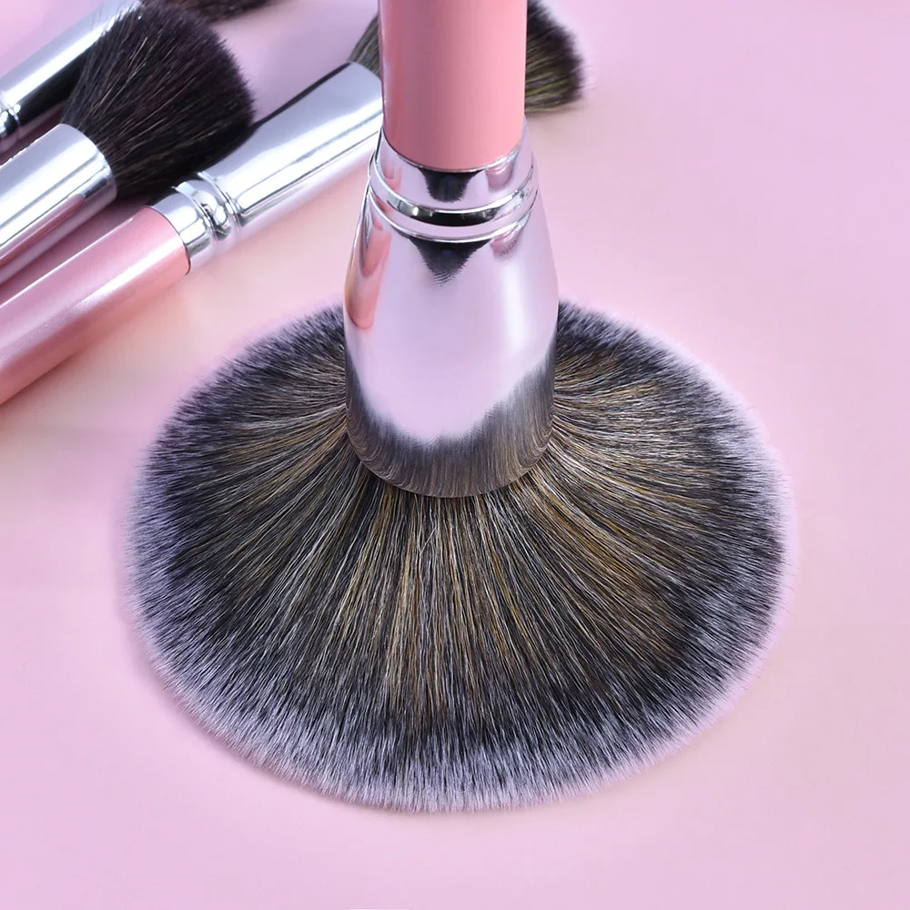Pink Makeup Brushes Private Label Powder Eyeshadow Brush Set Make up Beauty Tools Goat Natural Hair Artist Professional 5sets