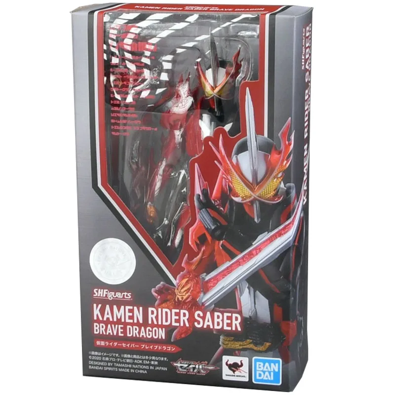 Bandai Genuine Figure Kamen Rider Saber Model Kit Anime Figure SHF Kamen Rider Saber Brave Dragon Collection Action Figure Model