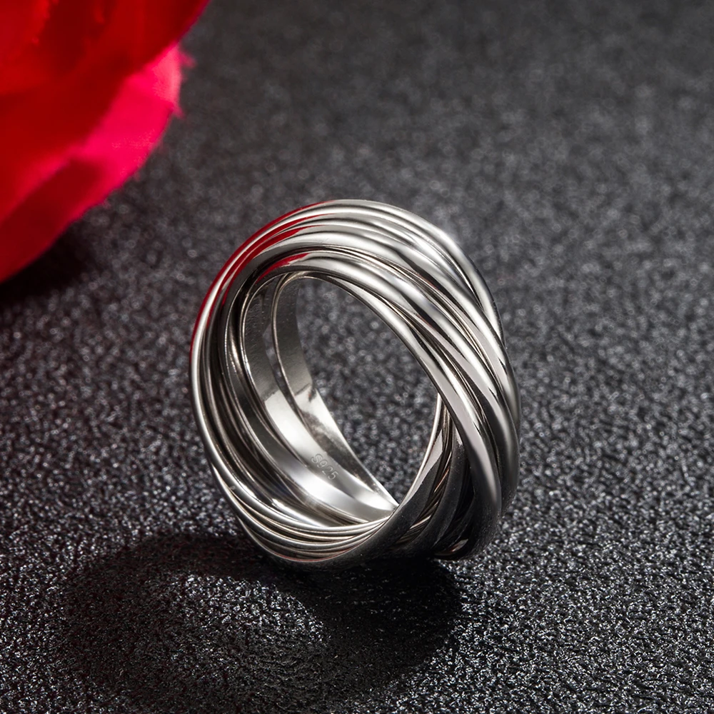 Bohemian 925 Silver Ring Set for Women 9-Piece Unique Jewelry Collection Fine Accessory for Daily Wear And Music Festivals