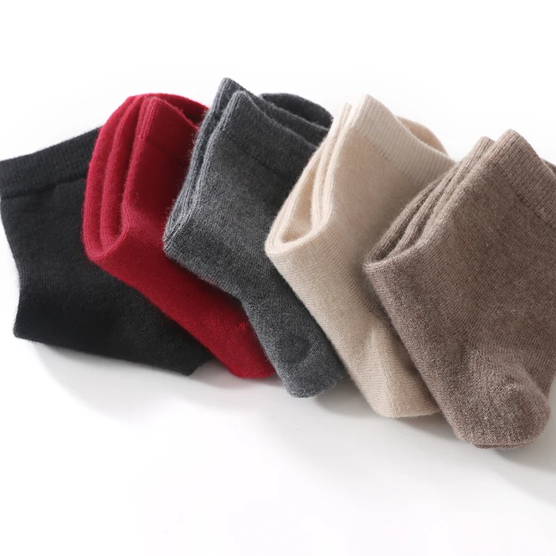 High Quality Pure Cashmere Socks For Men's Women's Autumn/Winter warm thick knit socks 3 pairs set seamless fashion 3 pairs/pack