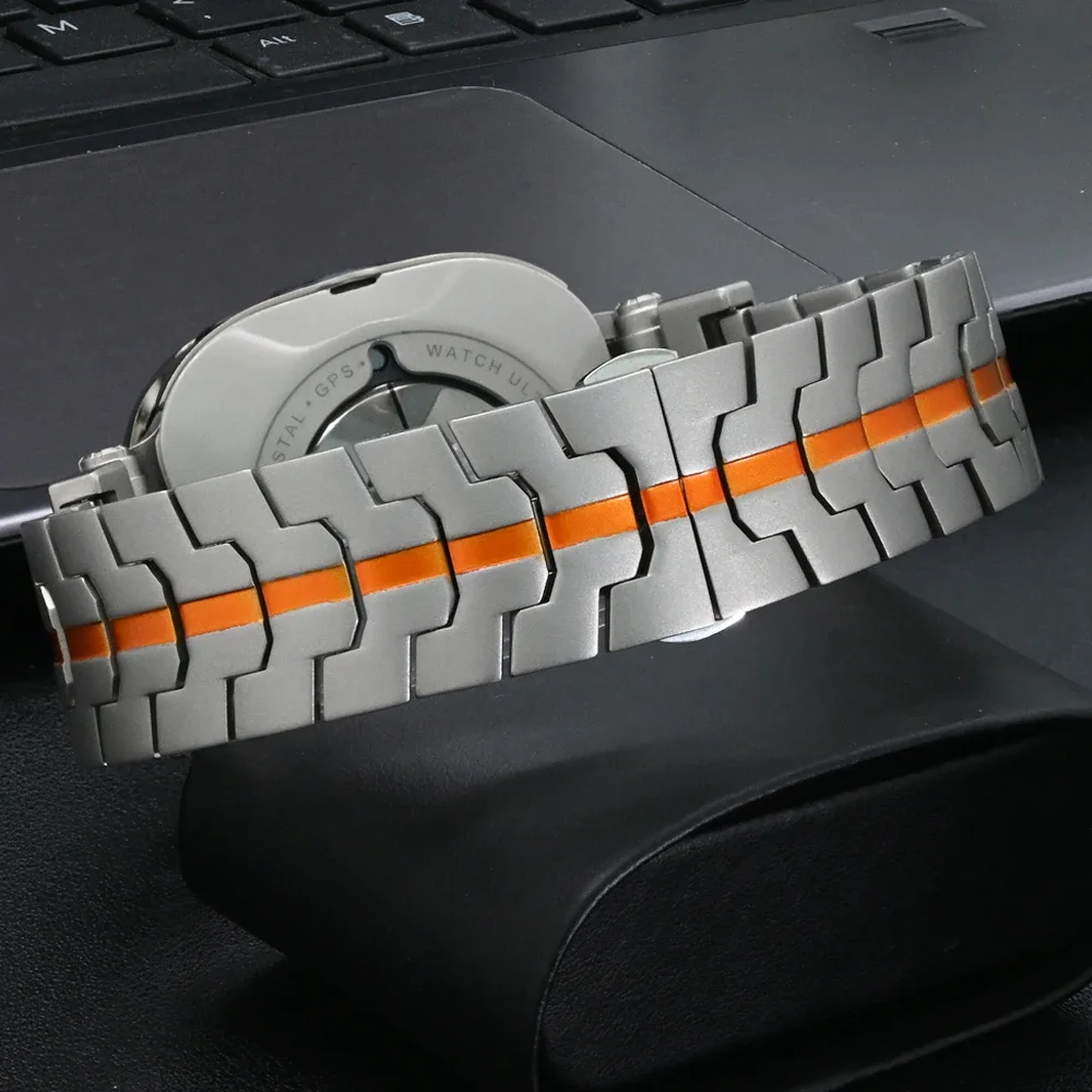 Luxury Stainless Steel Band for Samsung Galaxy 7 Ultra 47mm Aluminum Alloy Case+strap for Galaxy Ultra Butterfly Buckle Bracelet