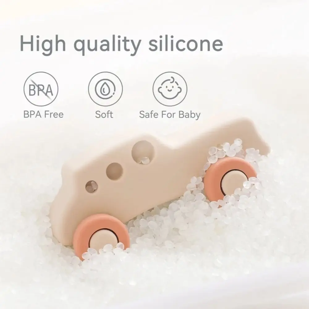 Soothes Sore Gums Teether Silicone Teether BPA Free Cartoon Teething Car Food Grade Baby Silicone Car Teething Babies