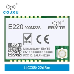 LLCC68 LoRa Wireless Tech 868Mhz 915Mhz 22dBm 6km RF Récepteur Émetteur PA + LNA IPEX Antenne CoBread u E220-900M22S