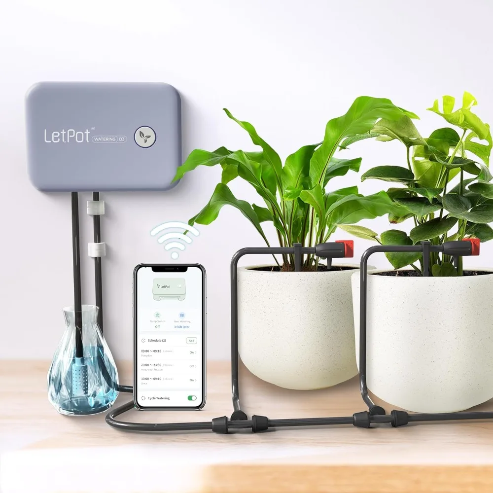 

Automatic Drip Irrigation Kit System for Potted Plants Indoor Outdoor Watering System with Water Shortage Reminder IPX66
