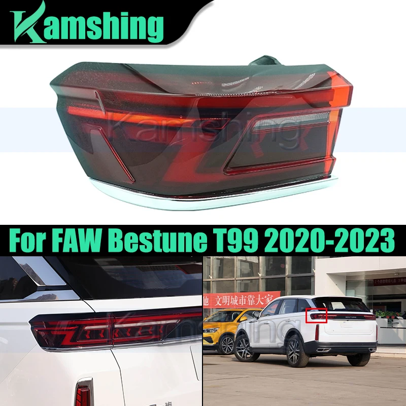 Car Rear Bumper Taillight For FAW Bestune T99 2020-2023 Outer Taillamp Tail Lamp Signal Lamp Rear Brake Light Stop Light