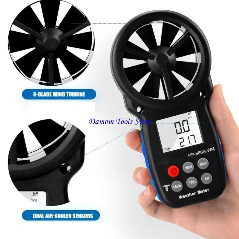 57BE Handheld Wind Force Calculator Energy Efficient Sensors for Engineering Projects