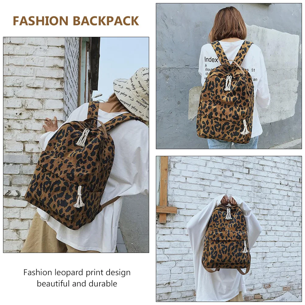 1 قطعة حقيبة ظهر الطالب ليوبارد الموضة سعة كبيرة مدرسة السفر في الهواء الطلق حقيبة مريحة دائم ليوبارد على ظهره #6