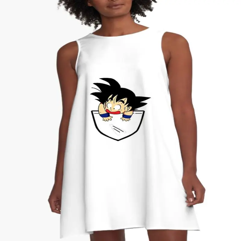 

Goku Sexy Vegeta Anime Party Dresses for Women 2023 Summer Dress Dragon Ball Z Sleeveless Loose Y2k Cool Birthday Mini Anime Z