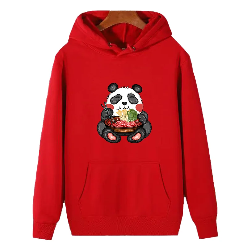 

Kawaii Cute Anime Panda Otaku Japanese Ramen Noodles winter thick sweater hoodie fleece essentials hoodie Men's sportswear