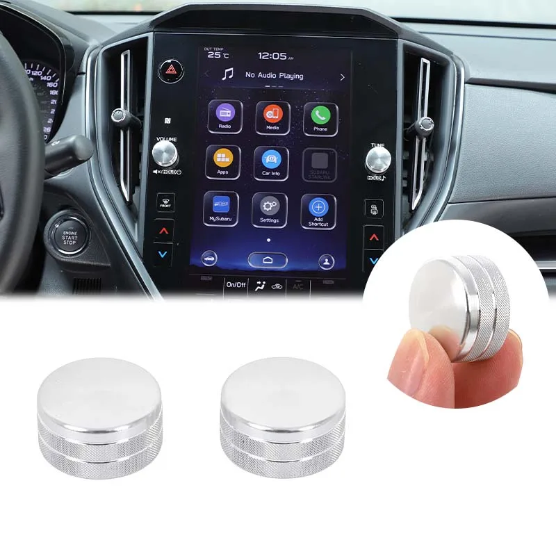 

For Subaru Crosstrek WRX 2024 2Pcs Car Audio Knob Switch Outlet Knob Rings Car Rear Mirror Knob Auto Interior Decor Accessories
