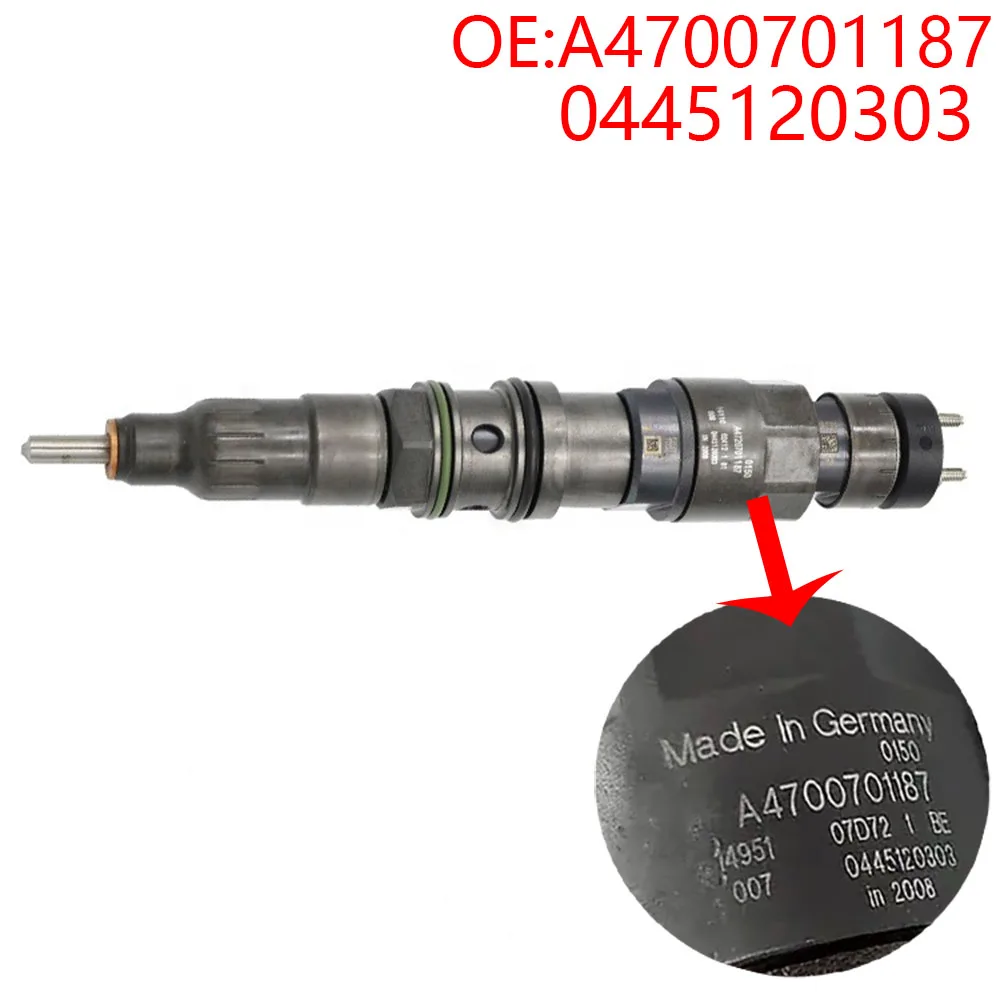 0445120303 A4720701187 Auto Parts Diesel Fuel Injector for MERCEDES BENZ DETROIT DD15 Injector 0445120303 A4720701187