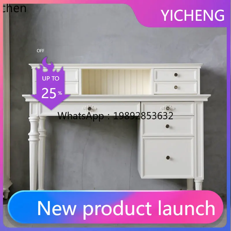 

LYY simple solid wood integrated writing desk study computer table dresser home study table