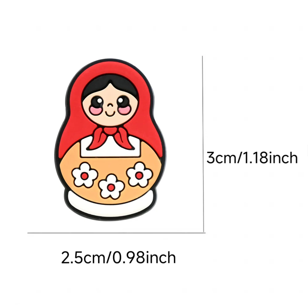 18-100pcs Hot sales Cartoon Russia style Series PVC shoe Accessories DIY Detachable Waterproof PVC Shoe Decorations Gifts