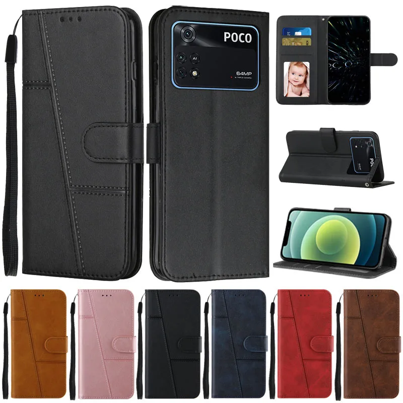 For Xiaomi Poco M4 Pro Case Flip Wallet Book Cover For Coque XiaoMi PocoM4 Pro M 4 M4Pro 5G Phone Case Leather Protective Cases