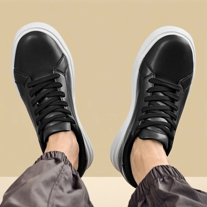 

Height Increase Insole 8CM up High Heels Shoes Leather Sport Shoes New Men's Sneakers Elevator Shoes for man