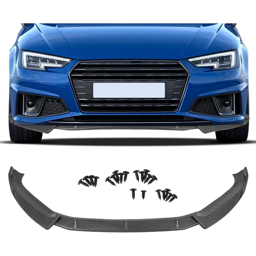 

Plastic Front Lip Spoiler for 20172019 Audi A4 20172018 A4 Quattro S4 SLine with Glossy Carbon Look Front Bumper Lip Enhancemen