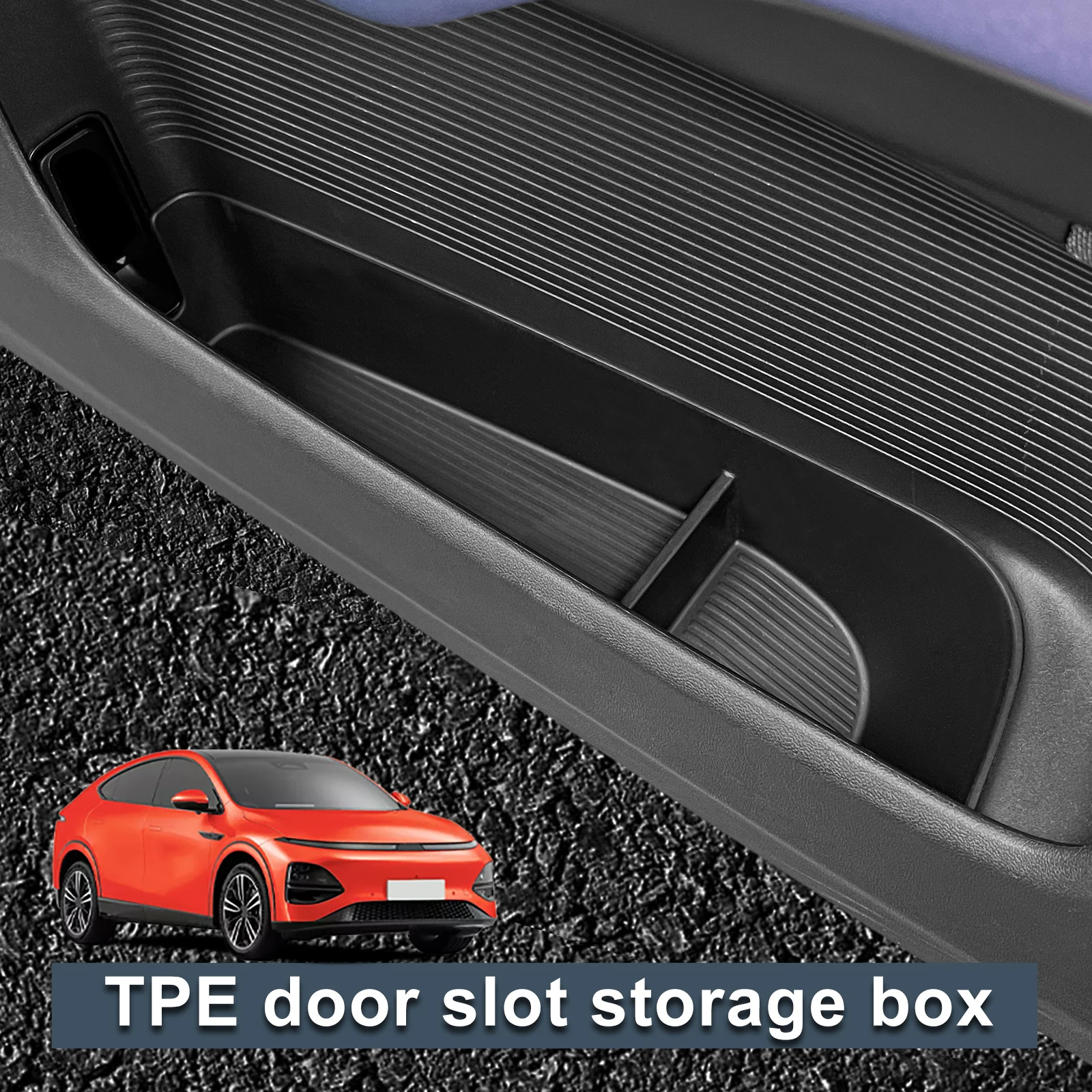 

for Xpeng G6 2023 2024 Car Door Side Storage Box Car Accessories TPE Front Gate Slot Anti Dirty Storage Organizer Tray