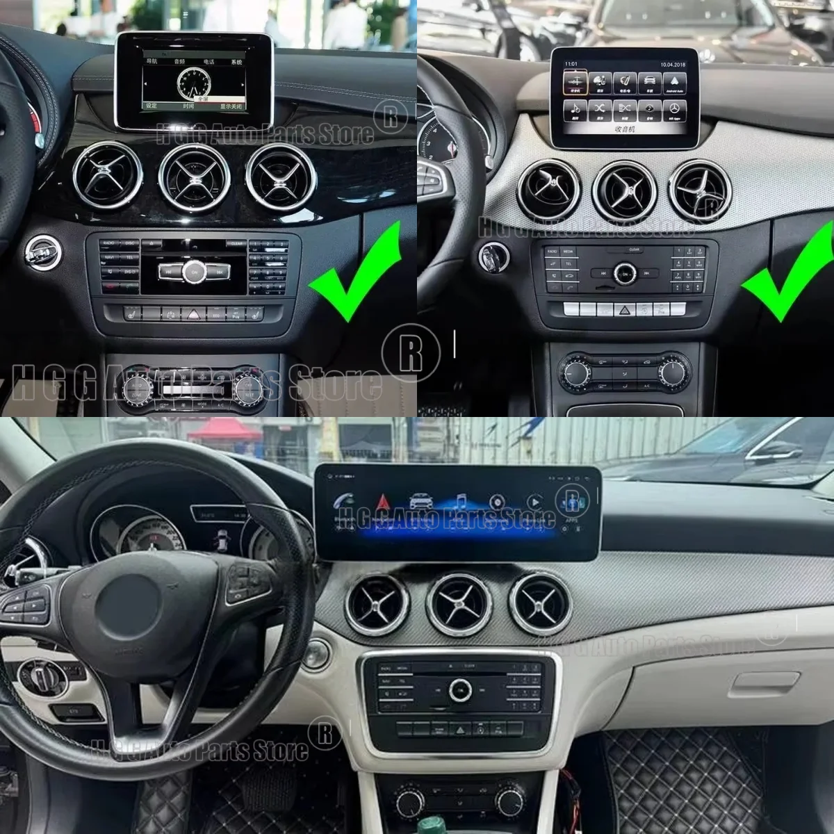 14.9inch For Mercedes Benz A Class GLA CLA 2013-2018 Car Radio Video Stereo GPS Navi Head Unit Android Auto Multimedia Display