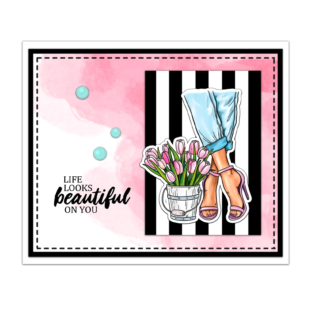 Mangocraft High Heels Bags Flower Clear Stamp Happy Mother's Day DIY Scrapbooking Supplies Silicone Stamp For Cards Albums Decor