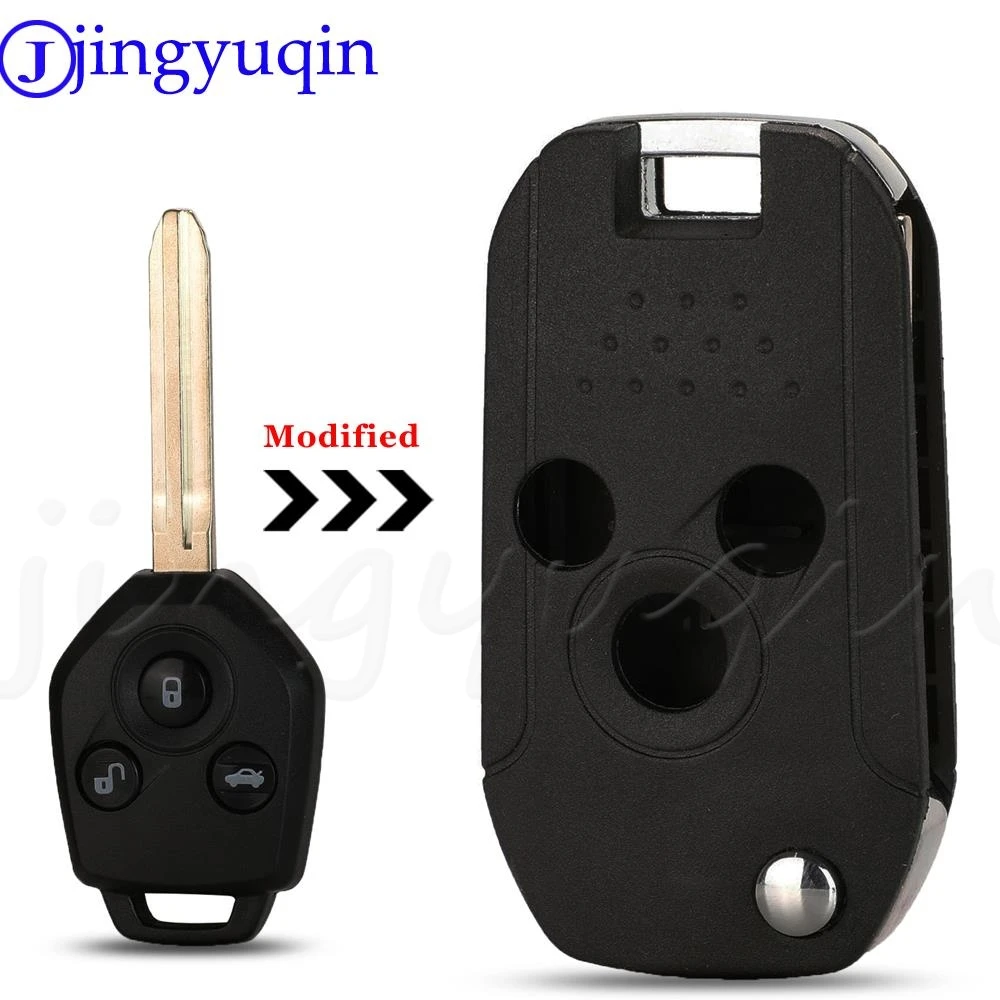 jingyuqin Key Case For Subaru Xv Forester Outback Legacy Car Key 3B Remote Key Shell Cover With No.2 Uncut Blank Blade 1PC