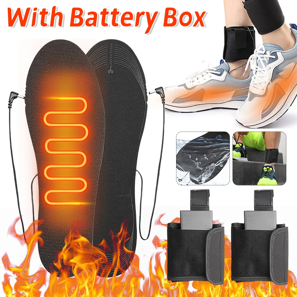 

Стельки для обуви с USB-подогревом для мужчин и женщин, зимние уличные лыжные стельки для ног, грелка для обуви, электрические стельки с подогревом и батарейным блоком