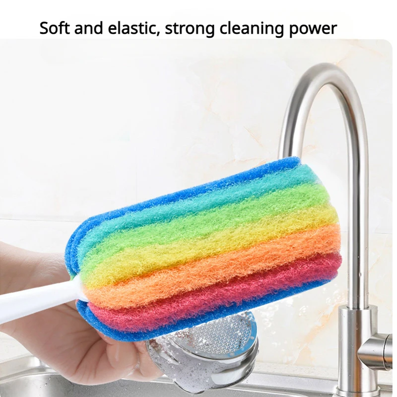 Clean Brush Dust Collector Kit Detachable Water Bottle Cup Colored Mug Glass Wash Sponge Clean Purifier with Cleaning Handle