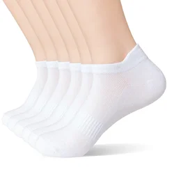 6-parowe skarpetki do kostki Womens and Mens Couple Student Cotton Ear New Plus Size Mesh Athletic Sports Running Solid Color Boat Socks