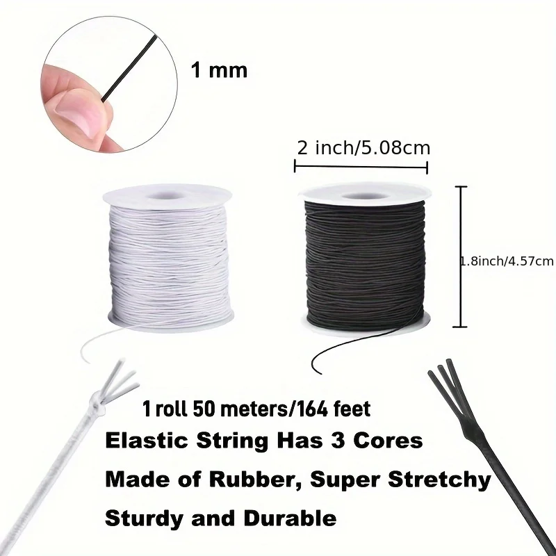 1pc 50m/164ft Rainbow Elastic Beading Cord - Stretchy, Sturdy, Vibrant Jewelry Making String for Necklaces, Beading, and Crafts