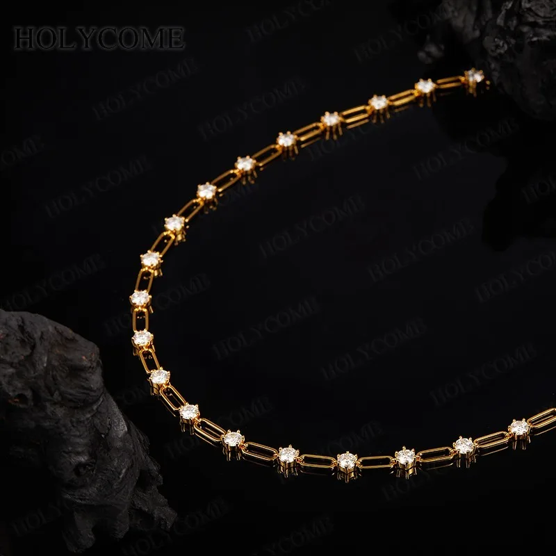 

Hip-Hop Necklace 925 Sterling Silver Moissanite Necklace 5mm 100% Real Silver Chain Party Jewelry Gifts Wholesale Price Charms