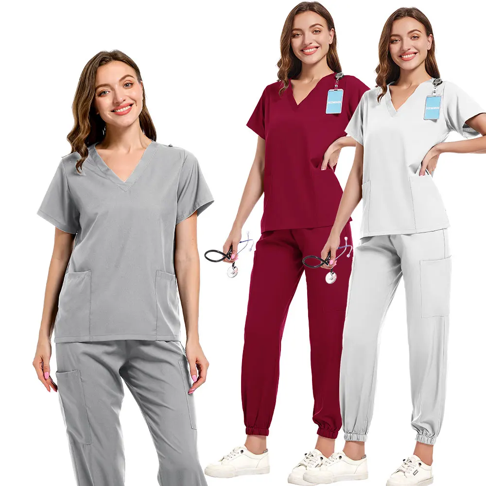 Blouses d'infirmière pour Salon de beauté, vêtements de travail pour soins infirmiers, uniforme d'hôpital pour femmes, col en v, hauts à manches courtes, survêtement, gommage multicolore spa