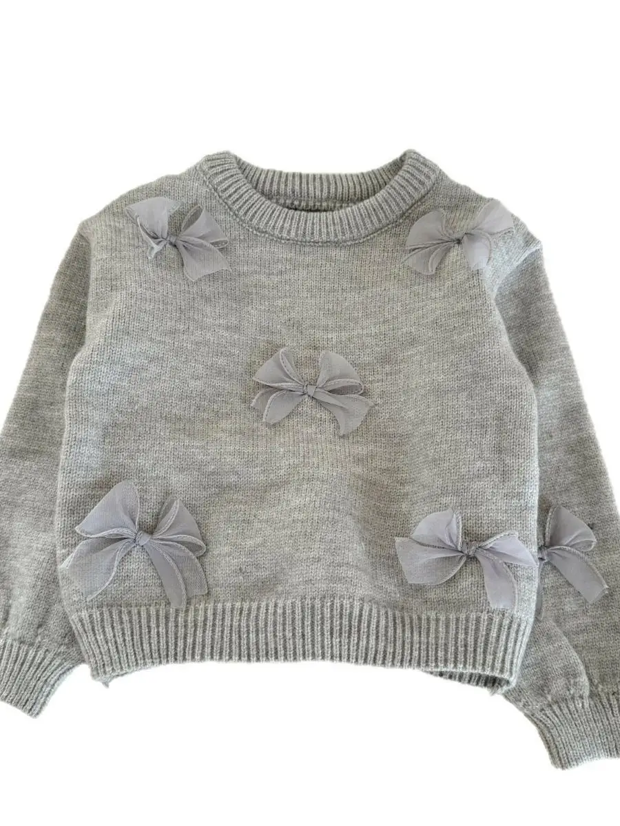 Maglione versatile da ragazza primavera autunno lavorato a maglia con nodo irt lungo Sve rotondo Ne Base irt coreano Sle Faionable