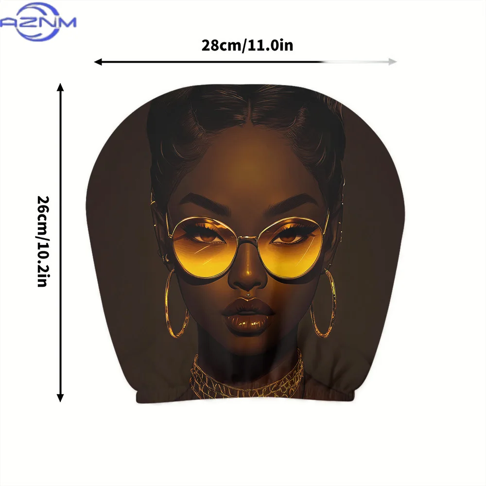 1pc Fashionable and Unique Cool Character Style Printed Car Headrest Cover, Car Interior Decoration, Universal Fit, Washable,