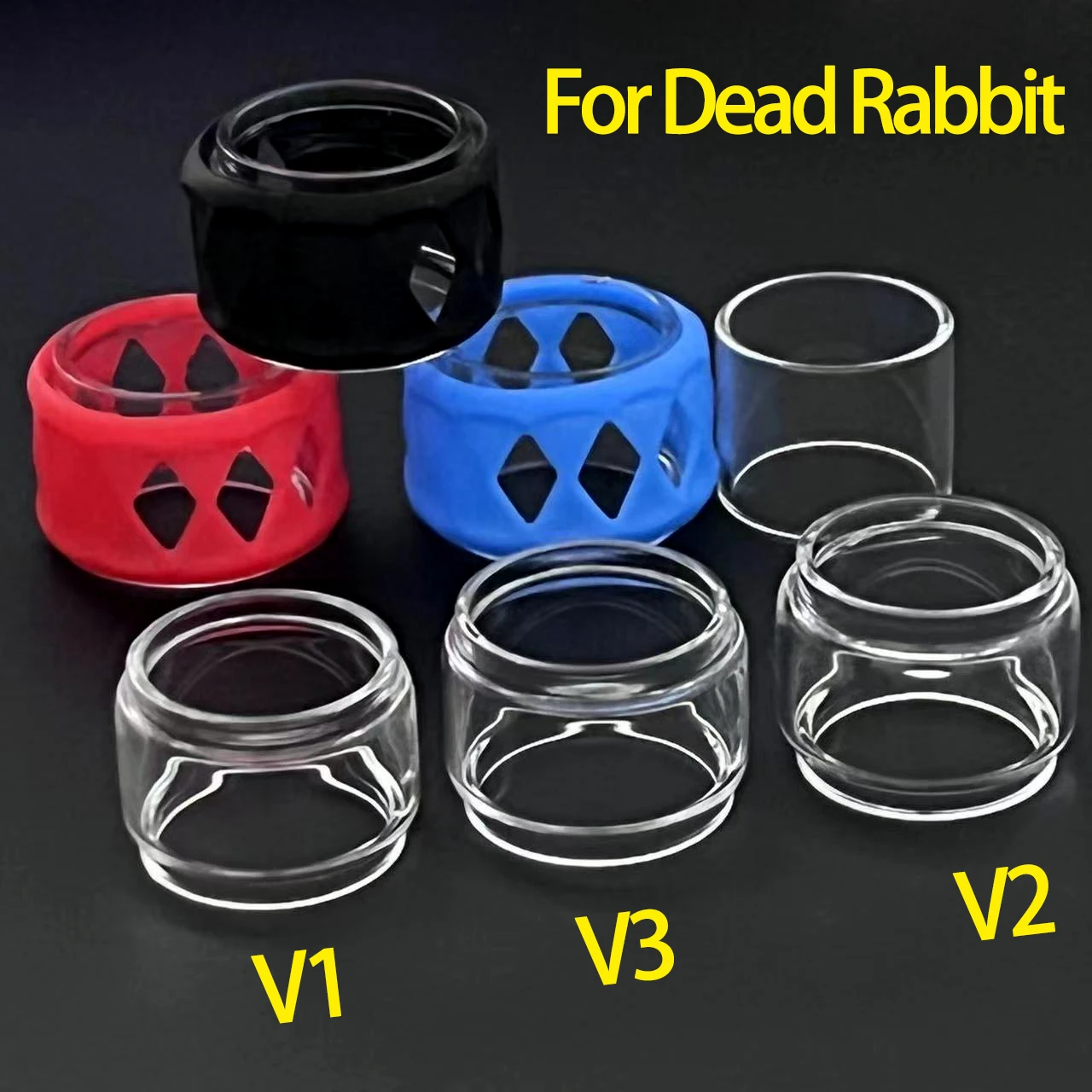 Dead Rabbit V3 V2 V1 Transparent Bubble Fat Straight Replacement Glass Tube For Dead Rabbit V1/V2/V3 Tank RTA