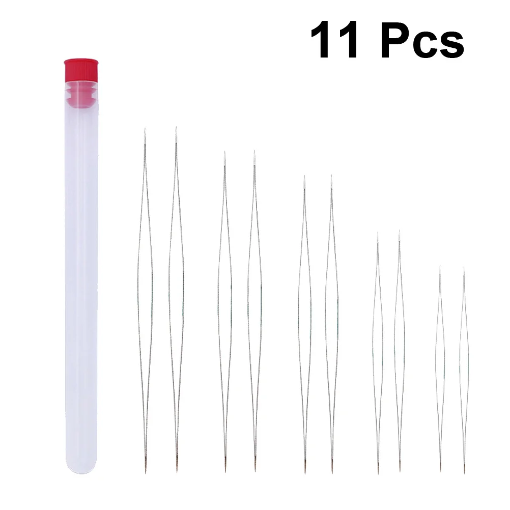 10 قطعة مجموعة إبر الديكور 5.8/7.6/10.2/11.5/12.8 سنتيمتر زجاجة شفافة غطاء أحمر لخياطة الحرف صنع المجوهرات إبرة خياطة كبيرة