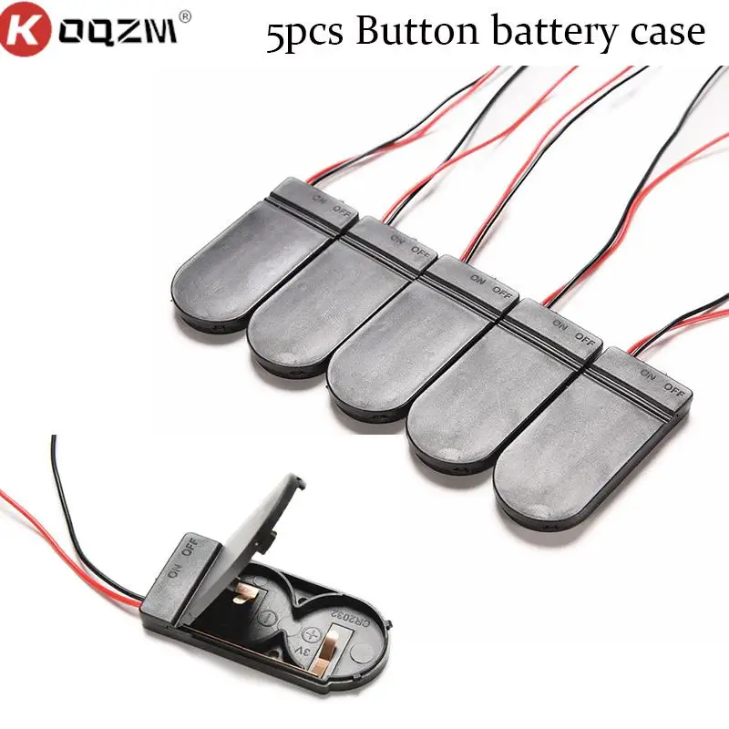 5pcs Can Hold 2pcs CR2032 Button Coin Cell Battery Socket Holder Case DIY Battery Storage Box With ON-OFF Switch 6V Battery Box