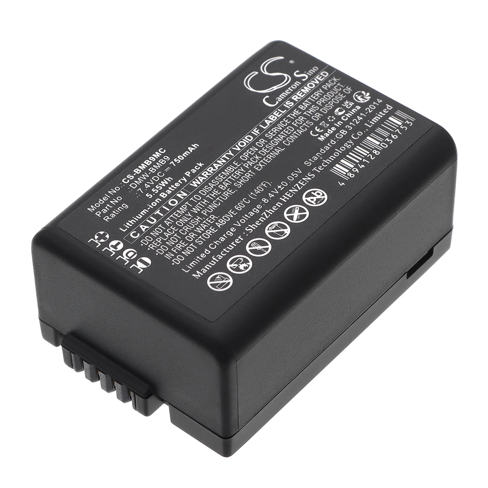 Li-ion Camera Battery for Panasonic, 7.4V, 750mAh, Compatible Models: Lumix DMC-FZ48, Lumix DMC-FZ100