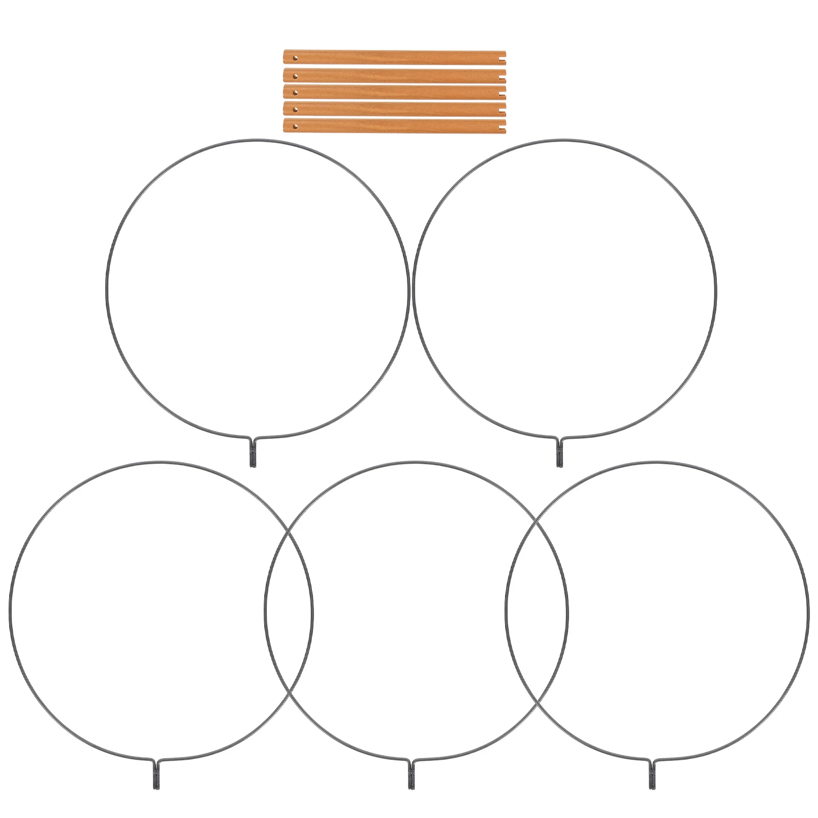 

5Pcs Round Fan Frame Folding Fan Ribs Durable Iron Frame DIY Handmade Hanfu Fans Craft Material Decorative Hand Fans