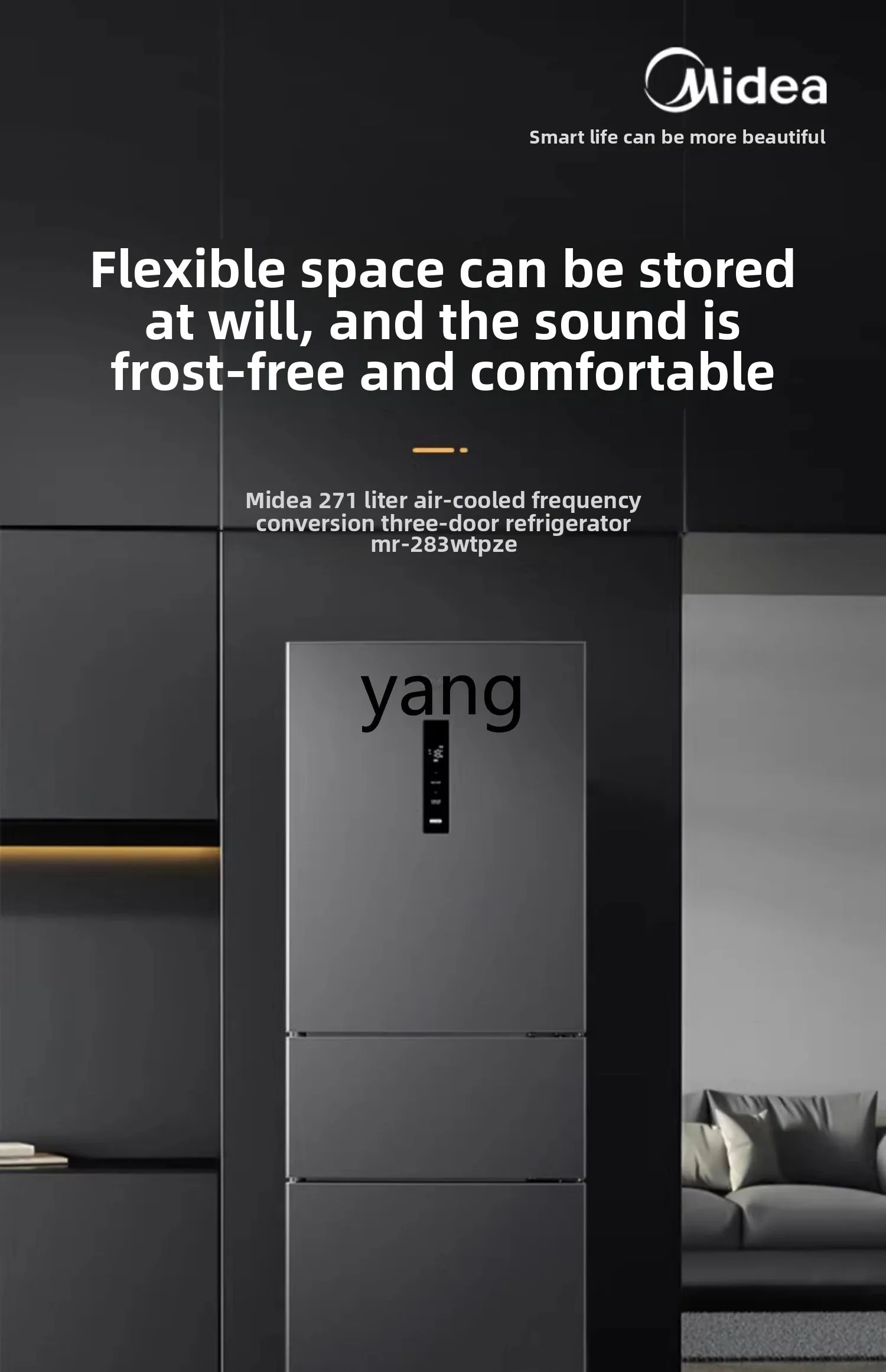 مجموعة غسيل الثلج Yjq، الأجهزة المنزلية، ثلاجة خالية من الصقيع مبردة بالهواء بثلاثة أبواب + غسالة أسطوانة