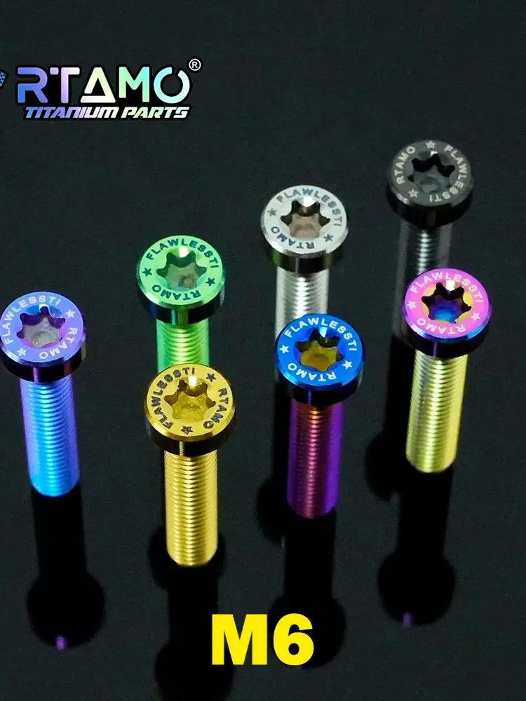 AliExpress RTAMO Gr5 Titanium Alloy Bolt M6x12/15/20/25/30/35/40/45mm for Motorcycle Bicycle Modified Screw