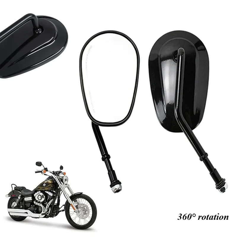 

2PCS Motorcycles 8mm Rear View Side Mirrors For Harley Honda Davidson Road King Street Glide Fat Boy Sportster Iron 883 Softail