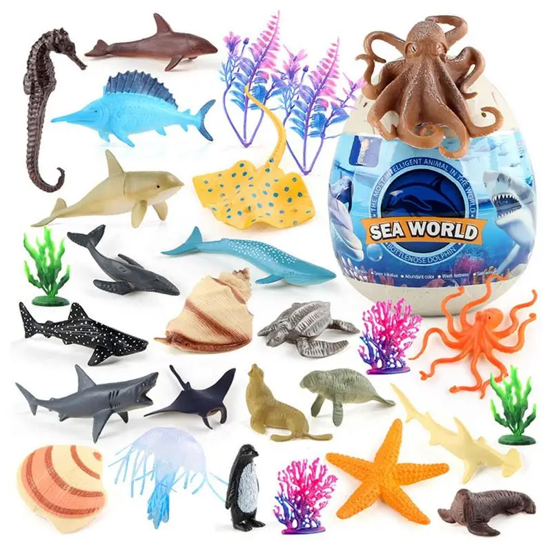 

Ocean Marine Animals Figurine Model Toy Educational Sea Animals Model Ornament Model Toy Set For Toddler Girls Boys